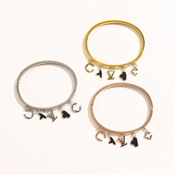 bangles bracelet titanium steel l home black oil dripping old flower clover letter pendant open high sense stainless
bangles bracelet titanium steel l home black oil dripping old flower clover letter pendant open high sense stainless