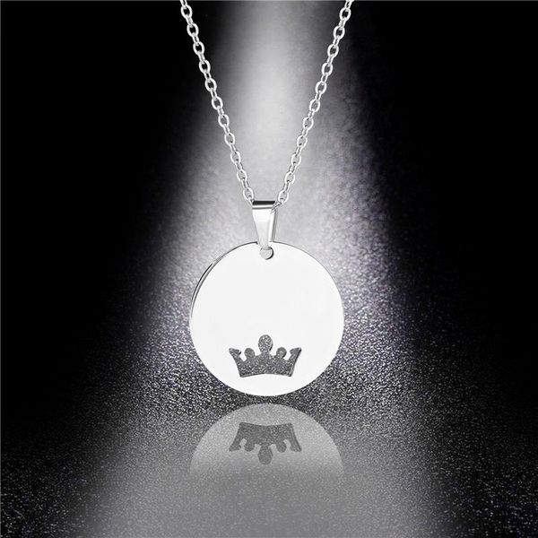 pendant necklaces titanium steel colorfast round brand crown necklace simple fashion personality wild tide female hip hop with accessories, Silver
pendant necklaces titanium steel colorfast round brand crown necklace simple fashion personality wild tide female hip hop with accessories, Silver