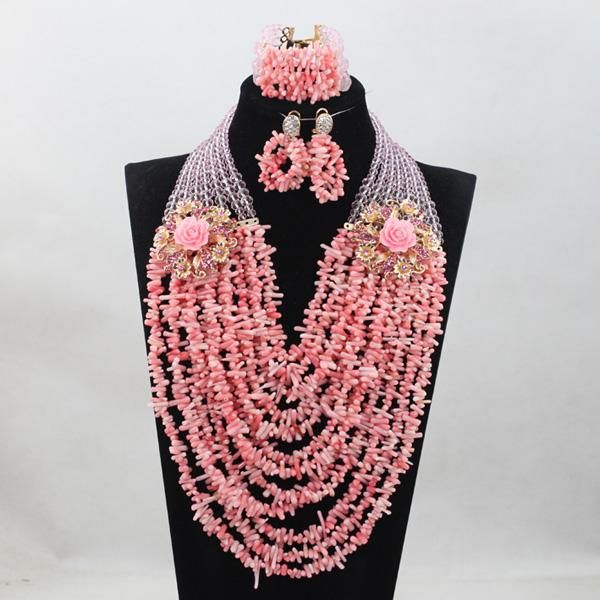 earrings & necklace baby pink coral beads jewelry sets african wedding bridal fashion nigerian women set abh234, Silver
earrings & necklace baby pink coral beads jewelry sets african wedding bridal fashion nigerian women set abh234, Silver