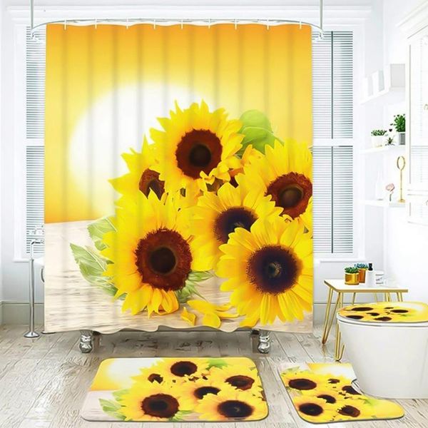 3pcs set sunflowers shower curtain sets with non-slip rugs, toilet lid cover and bath mat durable waterproof accessory
3pcs set sunflowers shower curtain sets with non-slip rugs, toilet lid cover and bath mat durable waterproof accessory