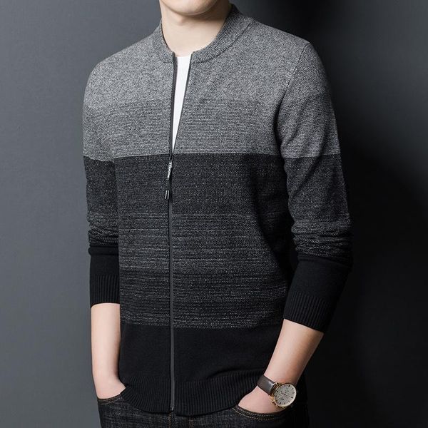 men's sweaters knit brand zipper grade autum cardigan winter fashion oneck striped sweater mens casual coats jacket men clothing, White;black
men's sweaters knit brand zipper grade autum cardigan winter fashion oneck striped sweater mens casual coats jacket men clothing, White;black