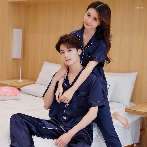 large size 3xl spring autumn pajamas imitation lovers sleepwear short sleeve wedding nightwear men's women's suits housewear, Black;brown
large size 3xl spring autumn pajamas imitation lovers sleepwear short sleeve wedding nightwear men's women's suits housewear, Black;brown