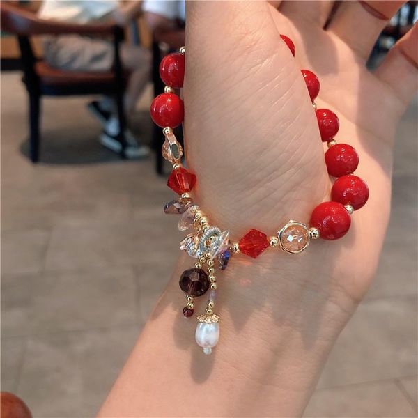 beaded, strands korean style zirconia flower pendant red simulated pearls crystal beaded strand bracelets for women fashion jewelry ybr506, Black
beaded, strands korean style zirconia flower pendant red simulated pearls crystal beaded strand bracelets for women fashion jewelry ybr506, Black