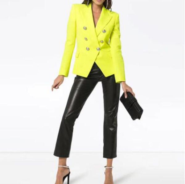 women's suits & blazers ladies blazer double-breasted metal buckle business v-neck yellow blouse, White;black
women's suits & blazers ladies blazer double-breasted metal buckle business v-neck yellow blouse, White;black