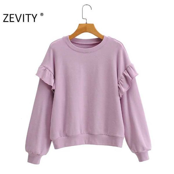 zevity women fashion ruffles long sleeve casual loose sweatshirts femme basic o neck leisure hoodies chic pullover s403 210603, Black
zevity women fashion ruffles long sleeve casual loose sweatshirts femme basic o neck leisure hoodies chic pullover s403 210603, Black