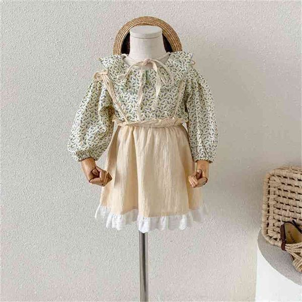 spring arrival girls long sleeve 2 pieces suit blouses+overalls skirt kids clothes 210528, White
spring arrival girls long sleeve 2 pieces suit blouses+overalls skirt kids clothes 210528, White