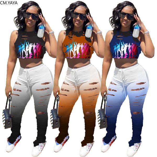 women two piece set character tank staed hole jogger sweatpants suit fashion trasuit fitness outfit matching setby air, White
women two piece set character tank staed hole jogger sweatpants suit fashion trasuit fitness outfit matching setby air, White