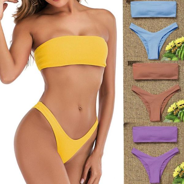 women's swimwear womens 2 piece bikini set strapless bandeau tube removable pad swimsuit low waist thong solid color high cut bathi, White;black
women's swimwear womens 2 piece bikini set strapless bandeau tube removable pad swimsuit low waist thong solid color high cut bathi, White;black