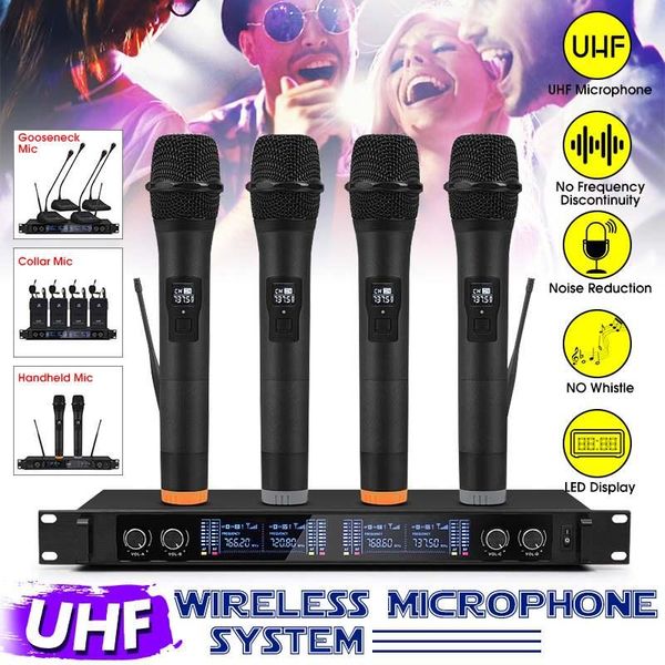 professional uhf 4 channels wireless handheld microphone system mic for stage performances church family party karae meeting microphones
professional uhf 4 channels wireless handheld microphone system mic for stage performances church family party karae meeting microphones
