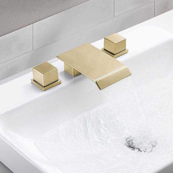 widespread waterfall basin faucet bathroom cold and water brass mixer tap 3 hole 2 handle deck mounted black/chrome/brushed sink faucets
widespread waterfall basin faucet bathroom cold and water brass mixer tap 3 hole 2 handle deck mounted black/chrome/brushed sink faucets