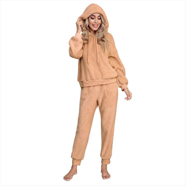 sweatshirt sets two pcs womenpant autumn winter double side fleece tie collar hooded coats and pant suits, White
sweatshirt sets two pcs womenpant autumn winter double side fleece tie collar hooded coats and pant suits, White