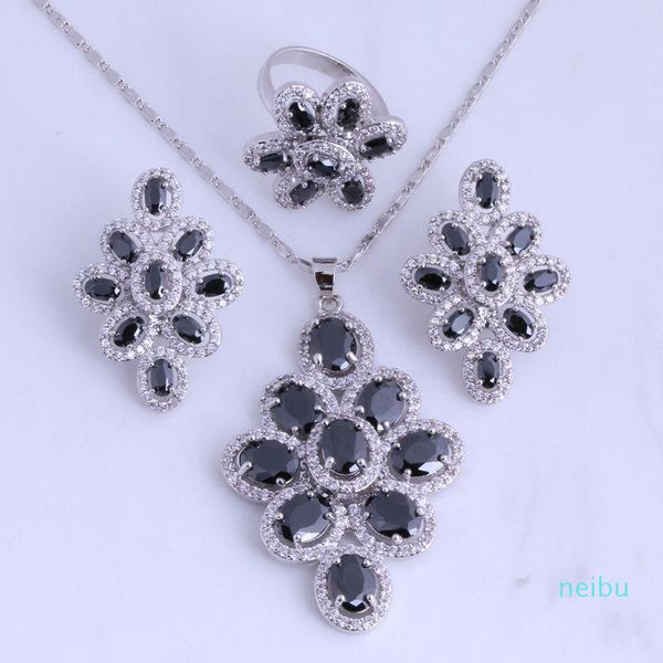 earrings & necklace love monologue luxury black imitation onyx rhombus silver color jewelry sets for party ring size 6 7 8 bag h0295
earrings & necklace love monologue luxury black imitation onyx rhombus silver color jewelry sets for party ring size 6 7 8 bag h0295
