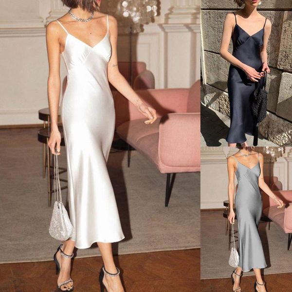 casual dresses women summer spaghetti strap silky long dress v-neck solid color nightgown x7ya, Black;gray
casual dresses women summer spaghetti strap silky long dress v-neck solid color nightgown x7ya, Black;gray
