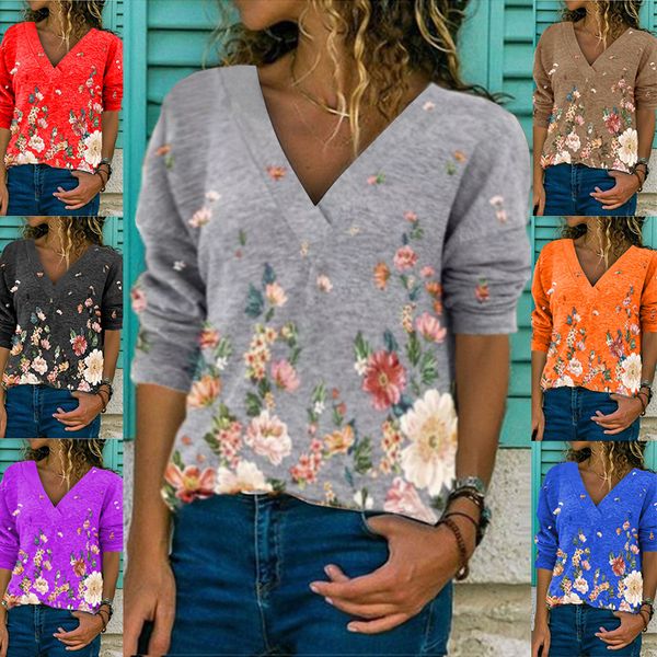 2021 spring women's wear green flower printing casual loose v-neck long sleeve t-shirt for women, White
2021 spring women's wear green flower printing casual loose v-neck long sleeve t-shirt for women, White