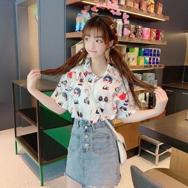 women's blouses & shirts women fashion retro summer shirt slim short sleeve lapel single buckle casual clothes1, White
women's blouses & shirts women fashion retro summer shirt slim short sleeve lapel single buckle casual clothes1, White