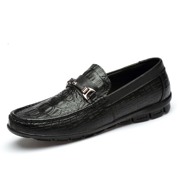 dress shoes genuine leather shoes, casual breathable moccasins, for driving mjix, Black 
dress shoes genuine leather shoes, casual breathable moccasins, for driving mjix, Black