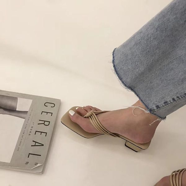 women sandals slippers clip toe square mid heels slides mules shoes fashion summer casual, Black
women sandals slippers clip toe square mid heels slides mules shoes fashion summer casual, Black