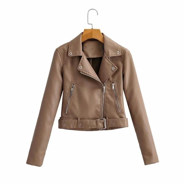 women's leather & faux fashion autumn 2021 motorcycle early style lapel long sleeve pu jacket women, Black
women's leather & faux fashion autumn 2021 motorcycle early style lapel long sleeve pu jacket women, Black