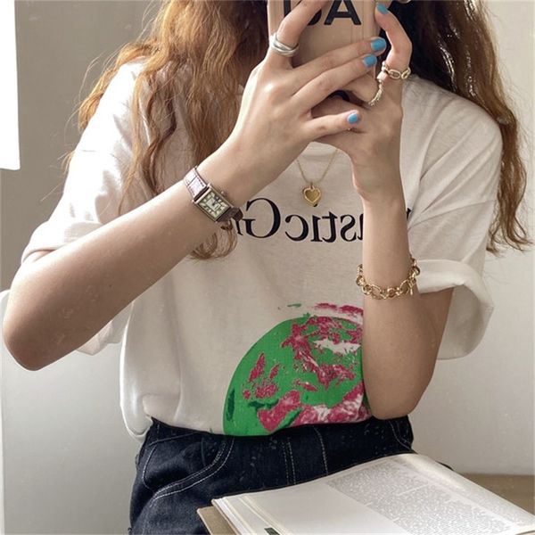 women's t-shirt 2021 printed earth pullovers cotton casual tee gentle basewear chic loose summer short-sleeved t-shirts df0h, White
women's t-shirt 2021 printed earth pullovers cotton casual tee gentle basewear chic loose summer short-sleeved t-shirts df0h, White