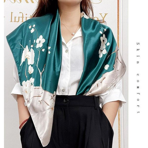 scarves 90*90cm fashion women shawl silk satin hijab female bandana square shawls wrap headband for autumn, Blue;gray
scarves 90*90cm fashion women shawl silk satin hijab female bandana square shawls wrap headband for autumn, Blue;gray