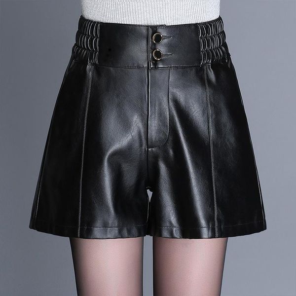 women's shorts shuchan high waist pu leather women cool punk sashes wide leg autumn winter casual loose elastic, White;black
women's shorts shuchan high waist pu leather women cool punk sashes wide leg autumn winter casual loose elastic, White;black