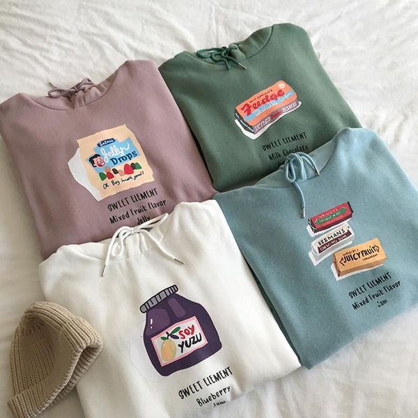 women's hoodies & sweatshirts 4 colors 2021 autumn and winter candy color loose plus velvet preppy style thick womens (f3891), Black
women's hoodies & sweatshirts 4 colors 2021 autumn and winter candy color loose plus velvet preppy style thick womens (f3891), Black