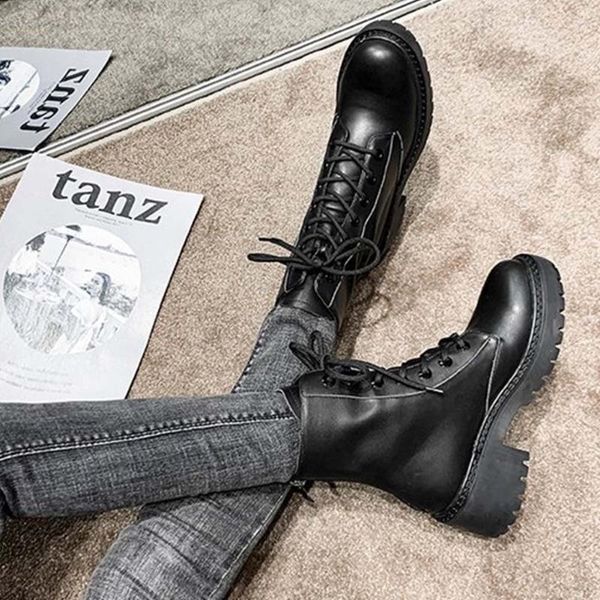 boots ribetrini arrival female solid lace up platform ankle shoes women chunky thick bottom design causul, Black
boots ribetrini arrival female solid lace up platform ankle shoes women chunky thick bottom design causul, Black