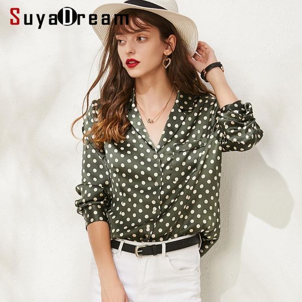 women's blouses & shirts suyadream long sleeved turn down collar dots printed 95%real silk 5%spandex office lady blouse shirt 2021 autu, White
women's blouses & shirts suyadream long sleeved turn down collar dots printed 95%real silk 5%spandex office lady blouse shirt 2021 autu, White