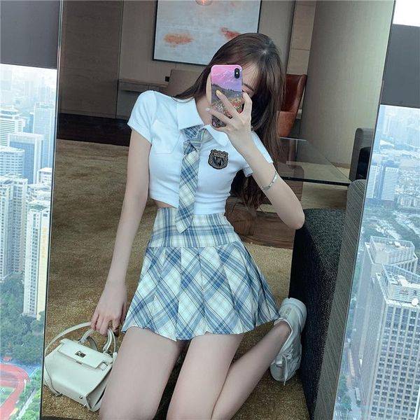 clothing sets short sleeves school uniform +tie+skirt 3pcs girl sailor dress tibetan blue plaid skirt jk uniformes japonais korean costu, White
clothing sets short sleeves school uniform +tie+skirt 3pcs girl sailor dress tibetan blue plaid skirt jk uniformes japonais korean costu, White