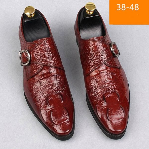 dress shoes crocodile leather business pointed men's side buckle casual men social wedding designer male formal, Black
dress shoes crocodile leather business pointed men's side buckle casual men social wedding designer male formal, Black
