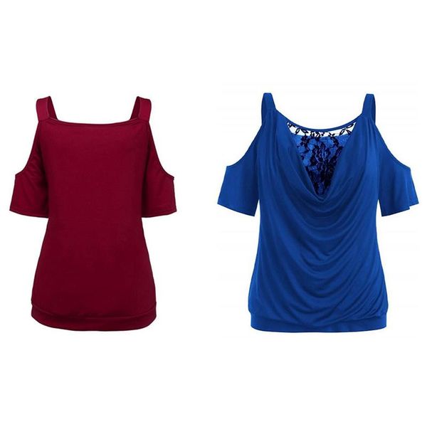 women's t-shirt 2 pcs patchwork lace blouse women short sleeve shirts cold off shoulder tee loose blouses xxxl, red & blue, White
women's t-shirt 2 pcs patchwork lace blouse women short sleeve shirts cold off shoulder tee loose blouses xxxl, red & blue, White