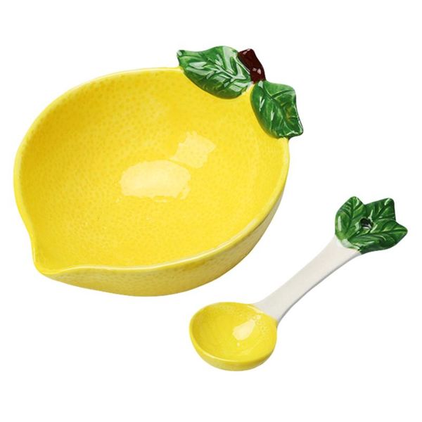 cartoon design salad bowl kids lovely ceramics with spoon bowls