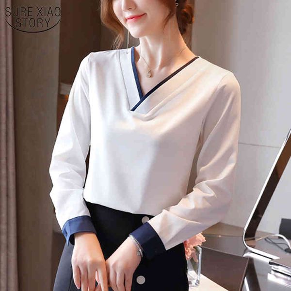 autumn contrasting color chiffon blouse fashion white long sleeve blouses women shirts v-neck office lady blusas 10788 210508
autumn contrasting color chiffon blouse fashion white long sleeve blouses women shirts v-neck office lady blusas 10788 210508