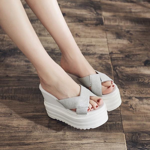 slippers outer wear super high heel waterproof platform ladies 2021 all-match thick-soled hollow sequined fish mouth sandals, Black
slippers outer wear super high heel waterproof platform ladies 2021 all-match thick-soled hollow sequined fish mouth sandals, Black