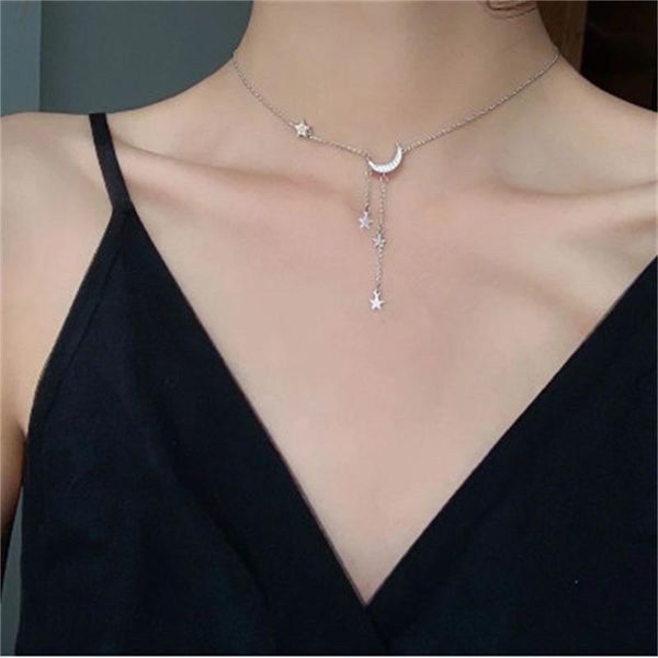 chains star moon simple elegant temperament tassel necklaces for women choker collares wedding jewelry necklace wholesale, Silver
chains star moon simple elegant temperament tassel necklaces for women choker collares wedding jewelry necklace wholesale, Silver