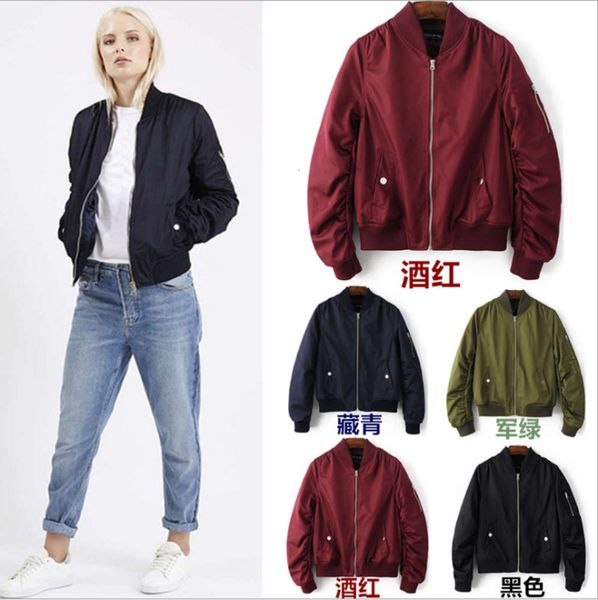 spring and autumn pilot short jacket coat women's air force thin baseball jacket long sleeve, Black;brown
spring and autumn pilot short jacket coat women's air force thin baseball jacket long sleeve, Black;brown