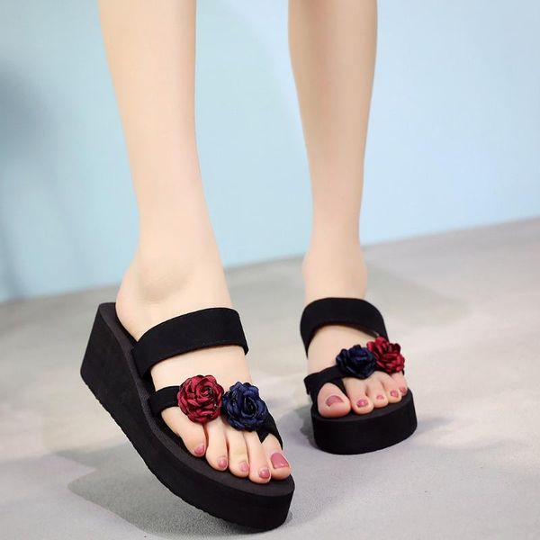 slippers women's summer flip-flop women word buckle slip-on open toe flower wedges color slipper shoes wedge heel thick bottom sandals, Black
slippers women's summer flip-flop women word buckle slip-on open toe flower wedges color slipper shoes wedge heel thick bottom sandals, Black