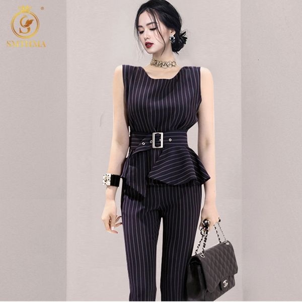 women's jumpsuits & rompers 2021 summer korean fashion temperament striped sleeveless + high waist straight two-piece pants su, Black;white
women's jumpsuits & rompers 2021 summer korean fashion temperament striped sleeveless + high waist straight two-piece pants su, Black;white