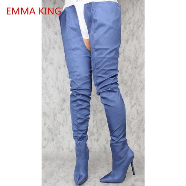 king fashion emma women thigh high boots crotch stiletto woman heels shoes denim ladies over the knee, Black
king fashion emma women thigh high boots crotch stiletto woman heels shoes denim ladies over the knee, Black