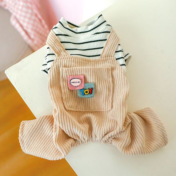 straight pet cloth autumn and winter dog teddy four legged black white stripe pocket strap pants
straight pet cloth autumn and winter dog teddy four legged black white stripe pocket strap pants