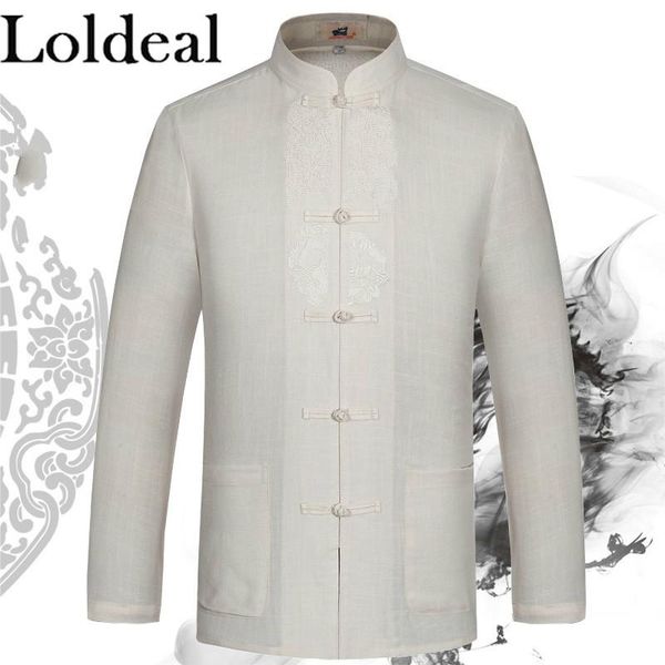 men's casual shirts loldeal men long sleeve shirt chinese style stand collar slim embroidery cotton comfortable tang suit, White;black
men's casual shirts loldeal men long sleeve shirt chinese style stand collar slim embroidery cotton comfortable tang suit, White;black