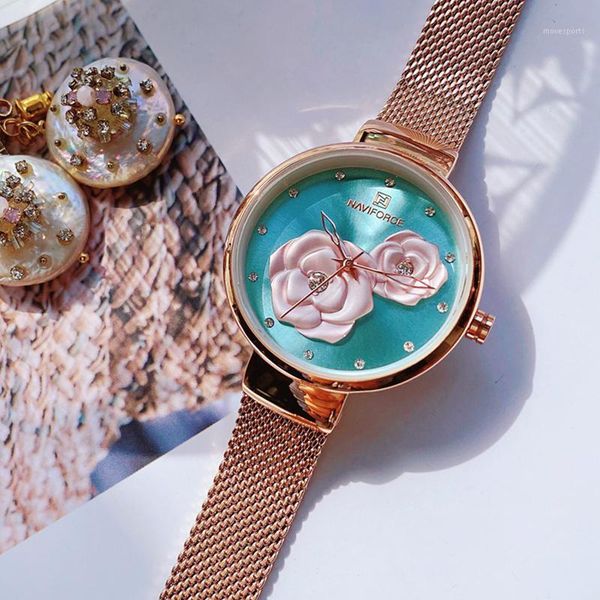 wristwatches naviforce creative flower design women's quartz watches original fashion clock dress ladies watch zegarek damski, Slivery;brown
wristwatches naviforce creative flower design women's quartz watches original fashion clock dress ladies watch zegarek damski, Slivery;brown