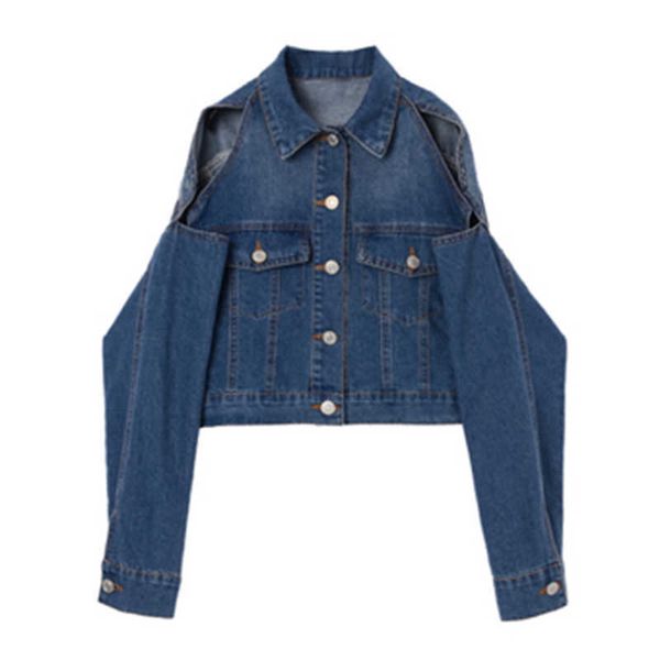 perhaps u blue denim jacket button long sleeves turn down collar short jackets strapless c0527 210529, Black;brown
perhaps u blue denim jacket button long sleeves turn down collar short jackets strapless c0527 210529, Black;brown