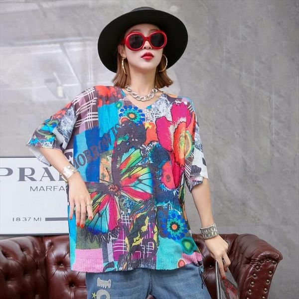 2118 summer short sleeve women sweater knitted t shirt vintage european pullover print streetwear style oversized, White;black
2118 summer short sleeve women sweater knitted t shirt vintage european pullover print streetwear style oversized, White;black