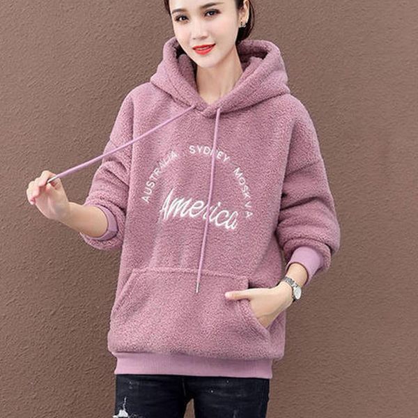 women's hoodies & sweatshirts autumn winter warm women letter embroidery casual loose hooded sweatshirt plus velvet pocket solid pullov, Black
women's hoodies & sweatshirts autumn winter warm women letter embroidery casual loose hooded sweatshirt plus velvet pocket solid pullov, Black