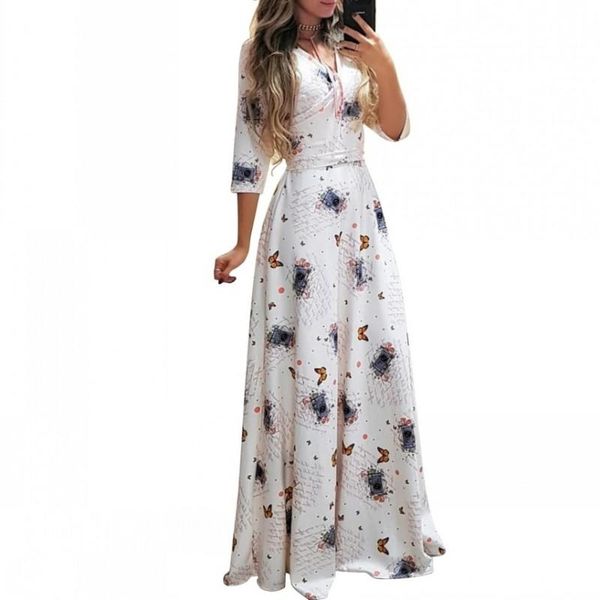 plus size women maxi long dress v-neck fashion print 3/4 sleeve bohemian elegant party night dating wear casual dresses, Black;gray
plus size women maxi long dress v-neck fashion print 3/4 sleeve bohemian elegant party night dating wear casual dresses, Black;gray