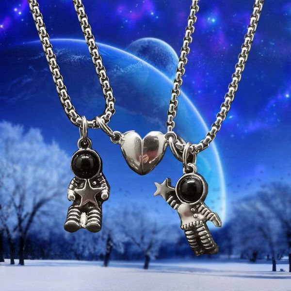 pendant necklaces 2pcs astronaut magnetic heart couple for women men lovers friend necklace jewelry gift 2/1pcs, Silver
pendant necklaces 2pcs astronaut magnetic heart couple for women men lovers friend necklace jewelry gift 2/1pcs, Silver