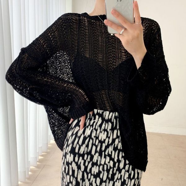 women's sweaters hzirip autumn vacation oversize beach elegant sleeve full female chic sunscreen feminine mesh hollow out sweaters k1y, White;black
women's sweaters hzirip autumn vacation oversize beach elegant sleeve full female chic sunscreen feminine mesh hollow out sweaters k1y, White;black