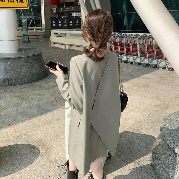 women's suits & blazers spring autumn 2021 korean women slate-gray loose lapel single breasted office ladies elegant suit jacket casual, White;black
women's suits & blazers spring autumn 2021 korean women slate-gray loose lapel single breasted office ladies elegant suit jacket casual, White;black