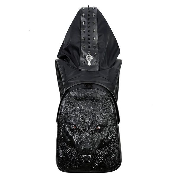 backpack hooded black/gold/silver arrogant embossing 3d wolf head for men fashion male casual rucksack with a hood
backpack hooded black/gold/silver arrogant embossing 3d wolf head for men fashion male casual rucksack with a hood